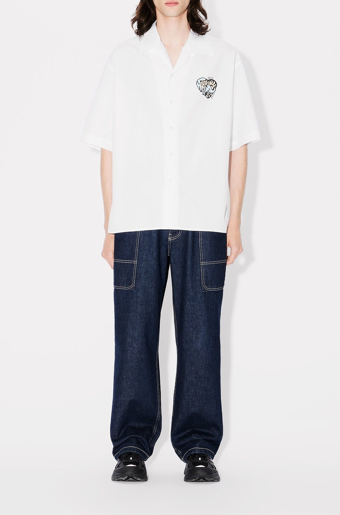 Chemise hawaïenne Kenzo Jungle Heart - White