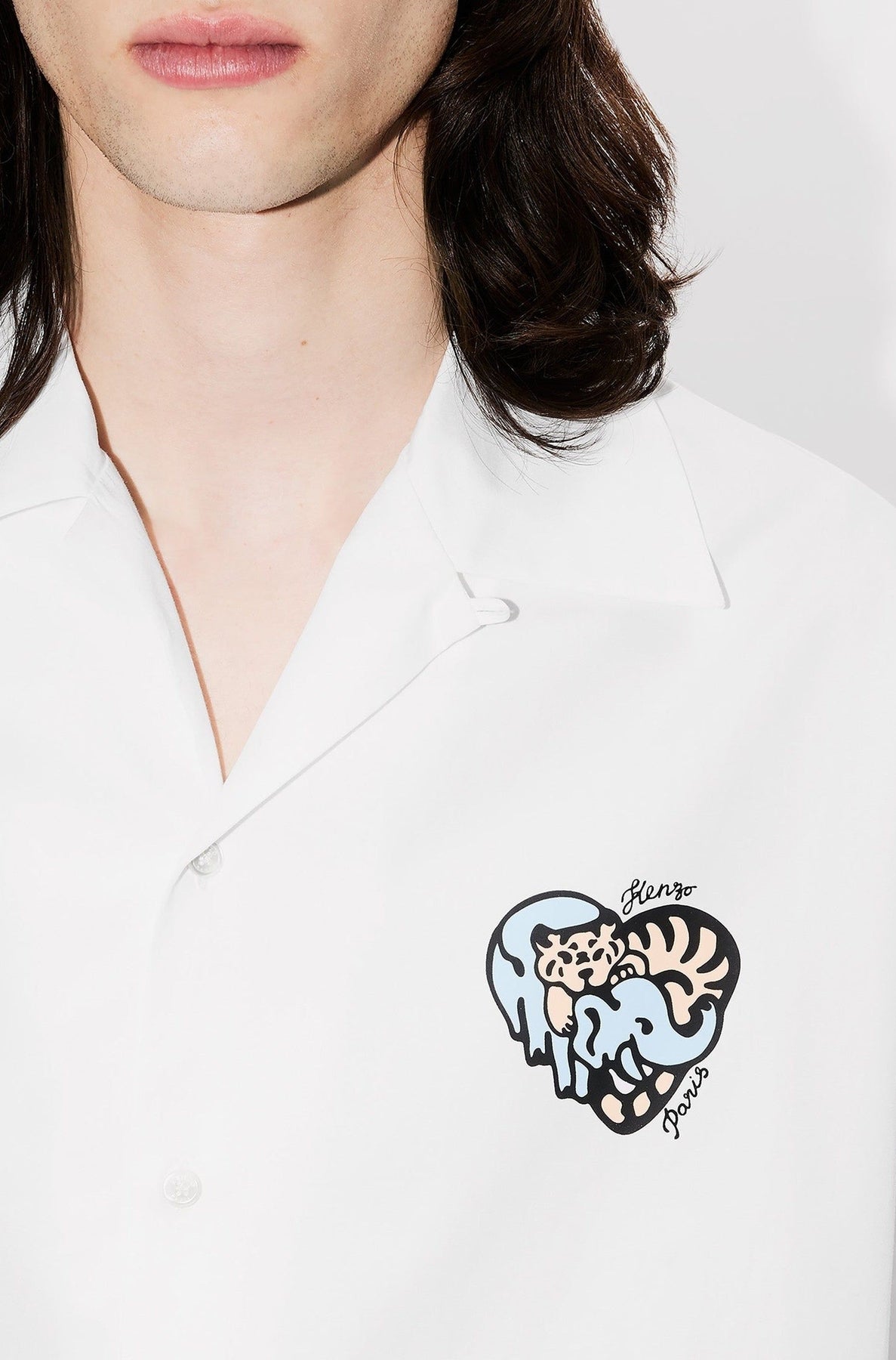 Chemise hawaïenne Kenzo Jungle Heart - White