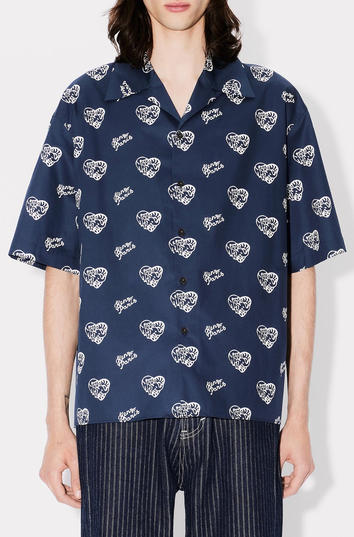 Chemise hawaïenne Kenzo Jungle Heart - Midnight Blue