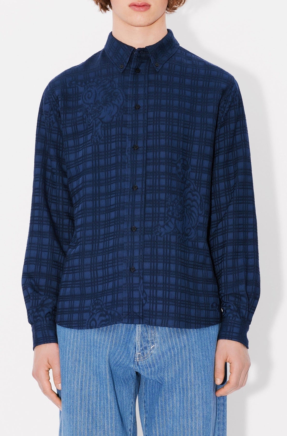 Chemise casual Kenzo Bamboo Tiger - Blue Black