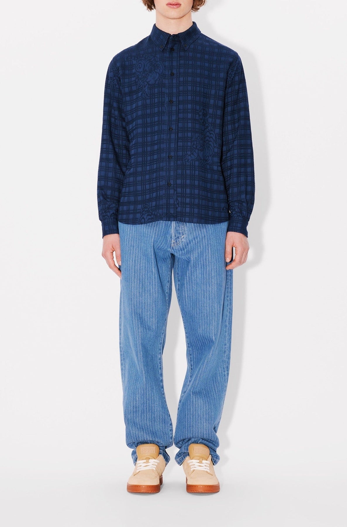 Chemise casual Kenzo Bamboo Tiger - Blue Black