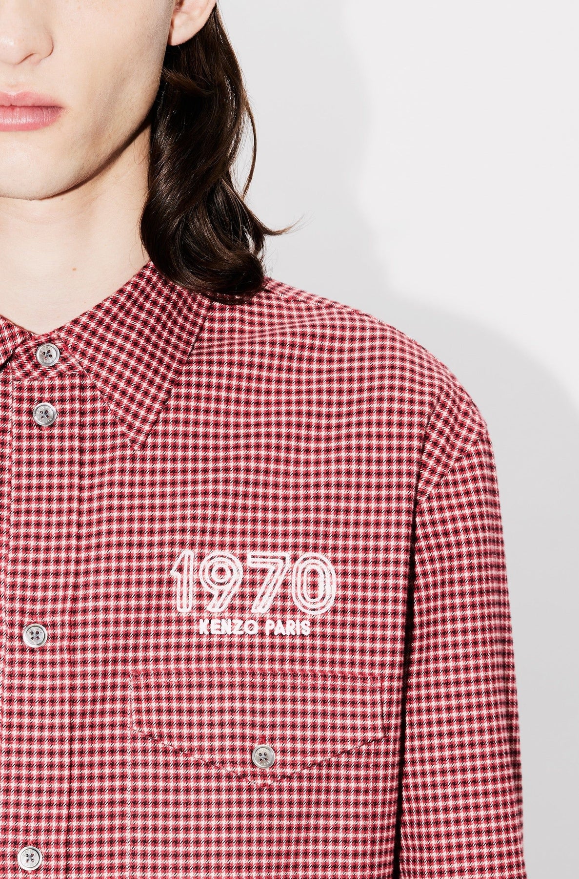 Chemise militaire brodée Kenzo Archive 197 - Cherry