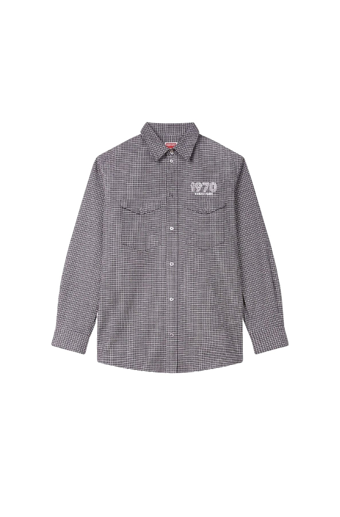 Chemise militaire brodée Kenzo Archive 1970 - Stone Grey