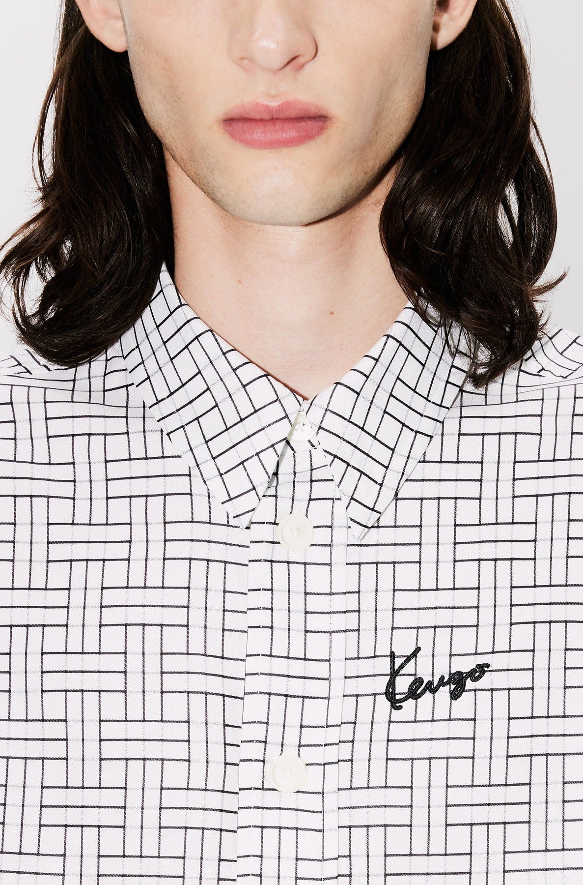 Chemise oversize Kenzo Weave - White