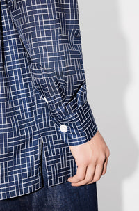 Chemise oversize Kenzo Weave - Midnight Blue