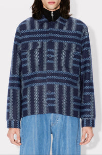 Surchemise Kenzo Weave en laine vierge en laine - Midnight Blue