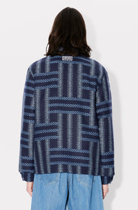 Surchemise Kenzo Weave en laine vierge en laine - Midnight Blue