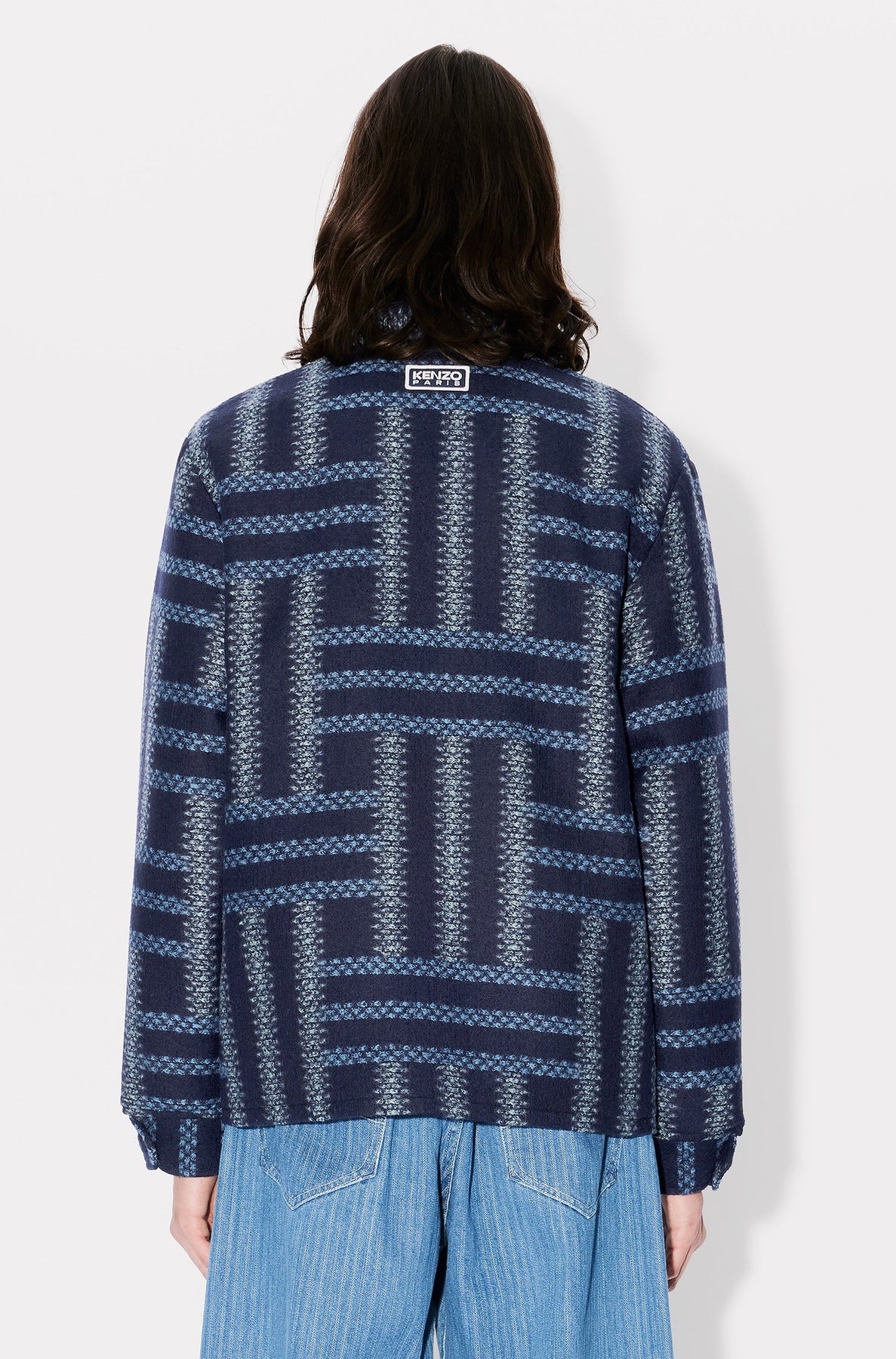 Surchemise Kenzo Weave en laine vierge en laine - Midnight Blue