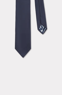 Lucky Tiger embroidered silk tie - Midnight Blue