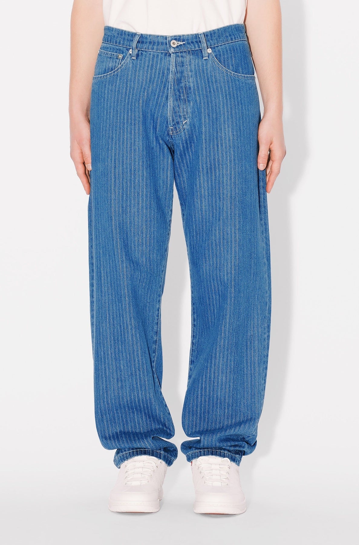 Jean Botan loose - Stone Bleached Blue Denim