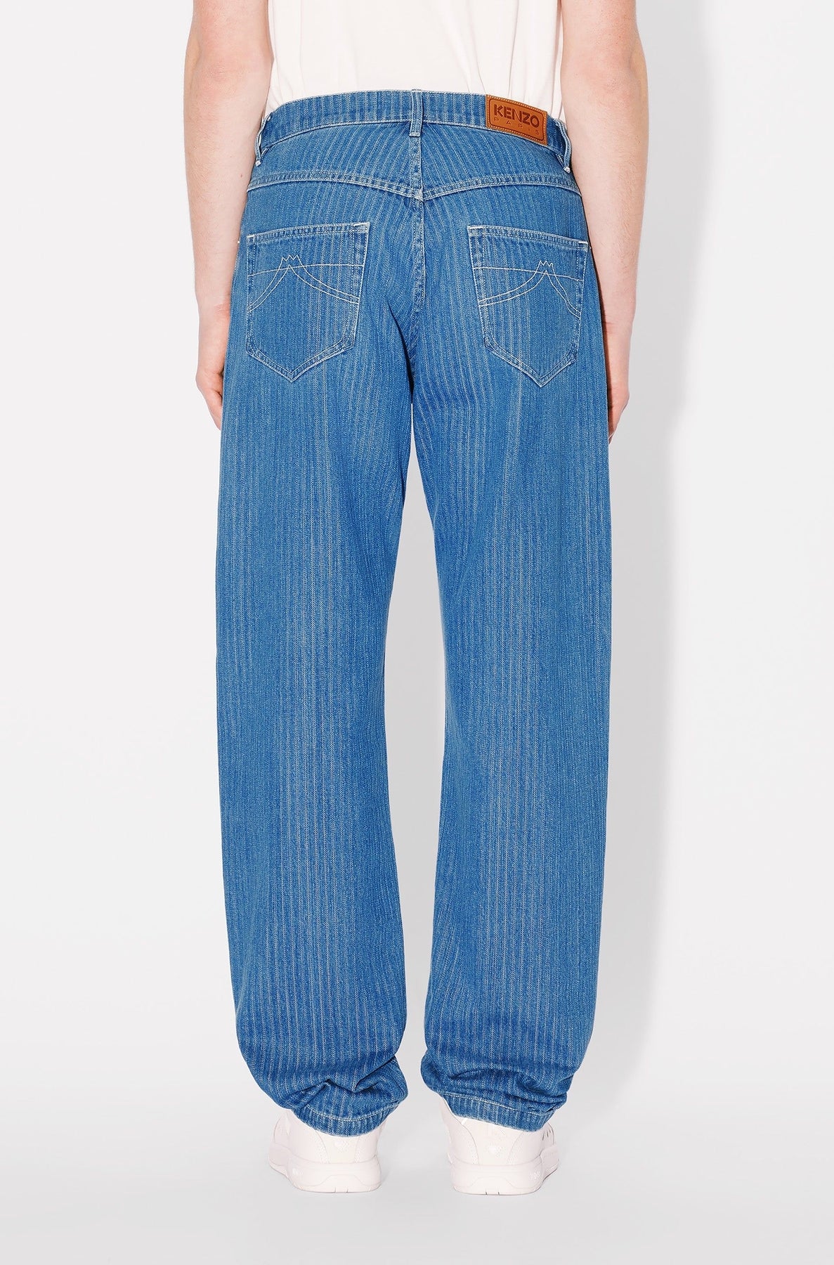 Jean Botan loose - Stone Bleached Blue Denim