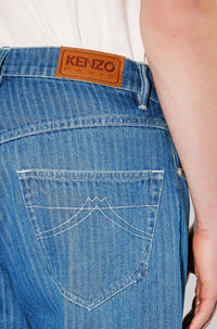 Jean Botan loose - Stone Bleached Blue Denim