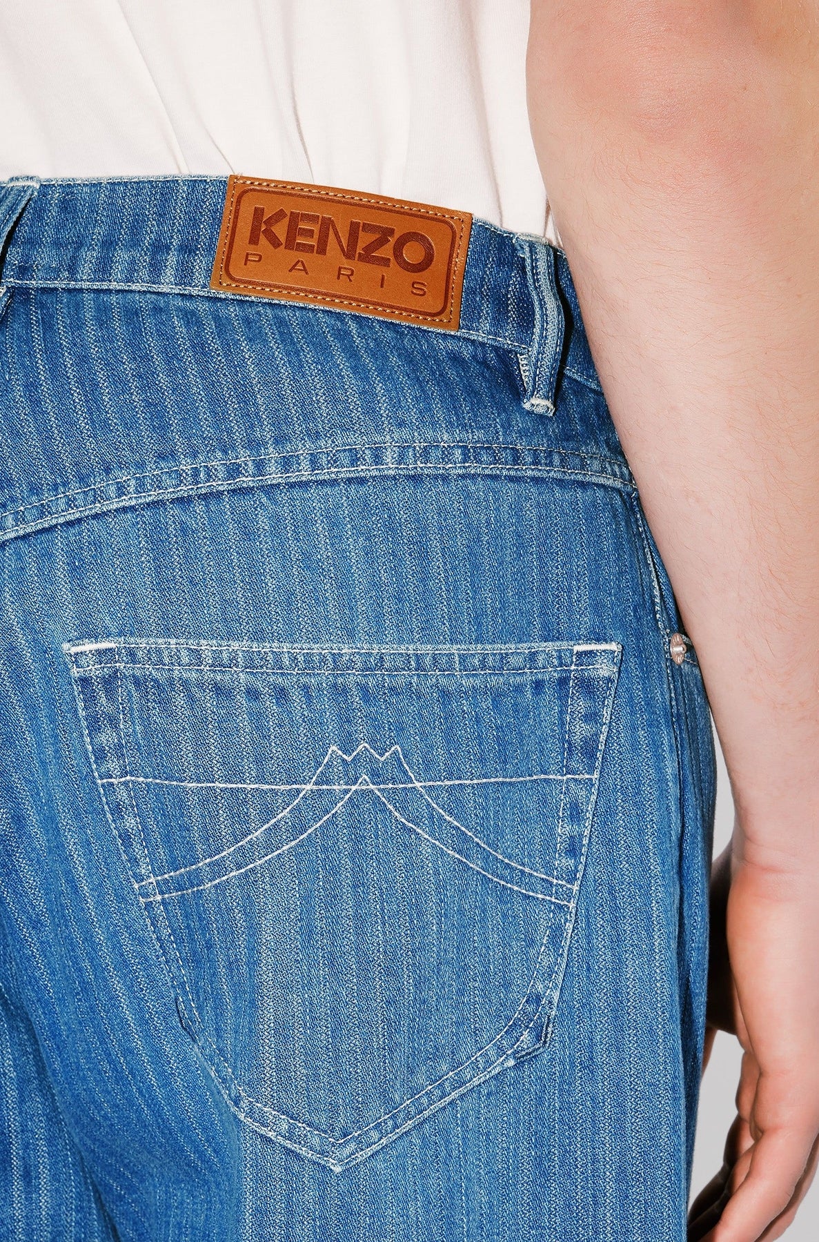 Jean Botan loose - Stone Bleached Blue Denim