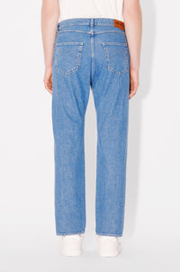 Asagao Straight Jeans - Stone Bleached Blue Denim