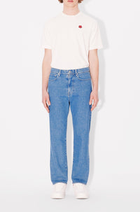 Asagao Straight Jeans - Stone Bleached Blue Denim