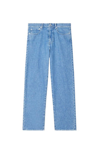 Asagao Straight Jeans - Stone Bleached Blue Denim