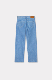 Asagao Straight Jeans - Stone Bleached Blue Denim