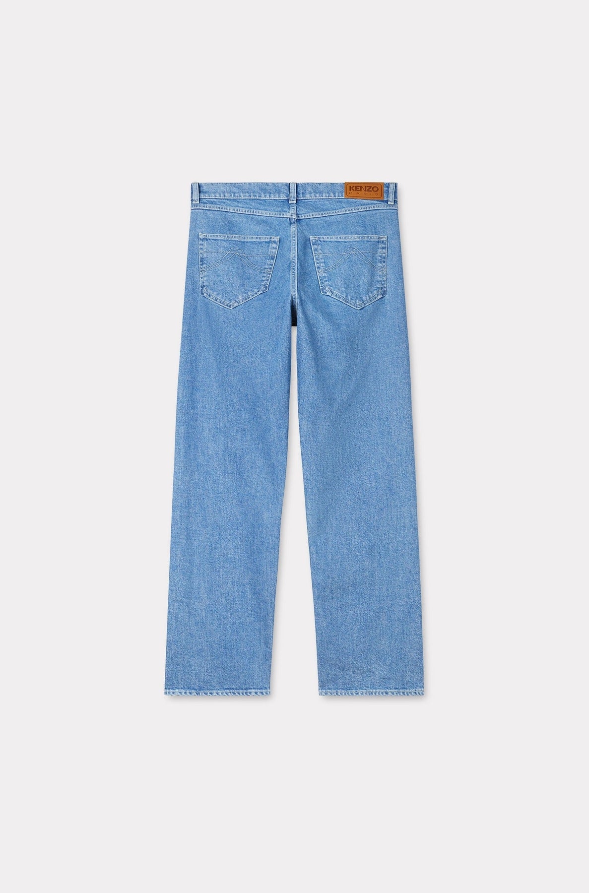 Asagao Straight Jeans - Stone Bleached Blue Denim