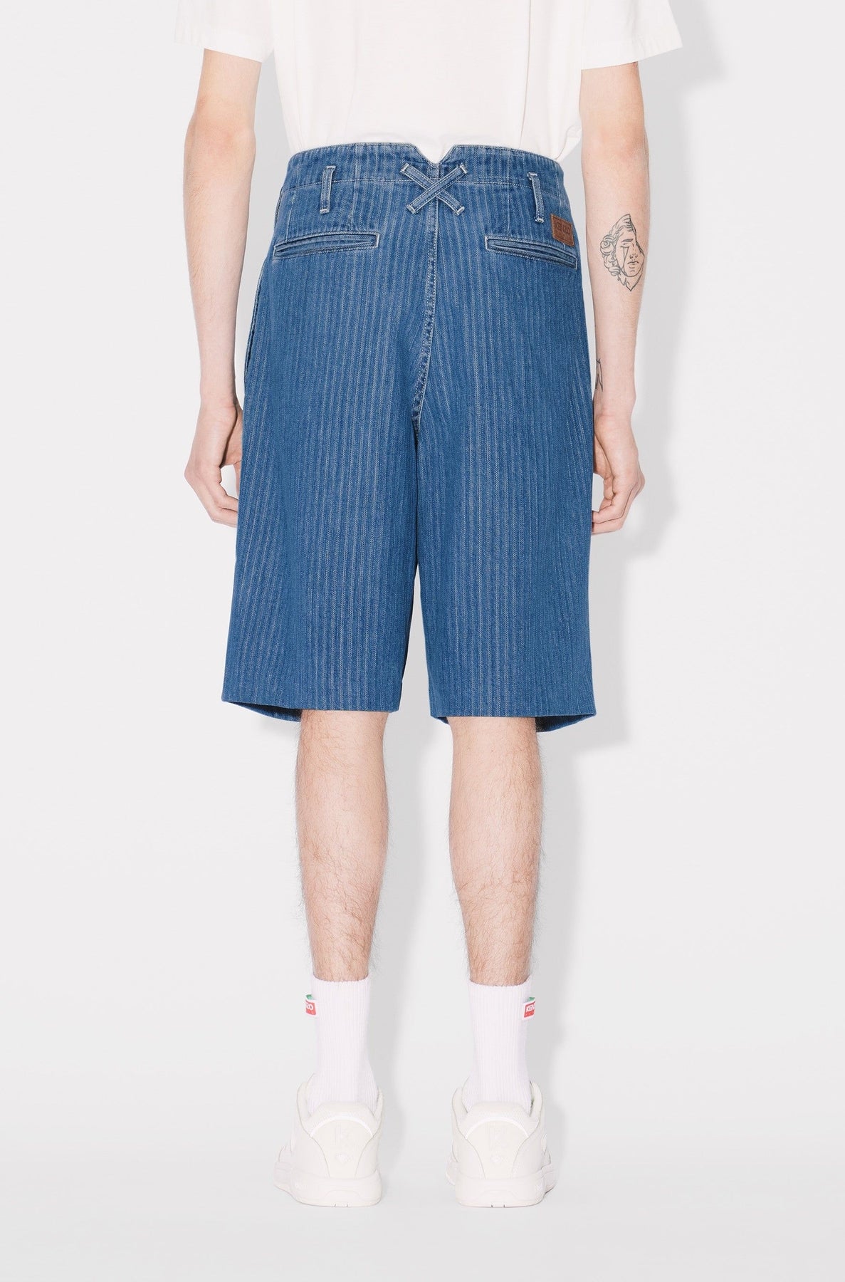 School boy shorts - Stone Bleached Blue Denim