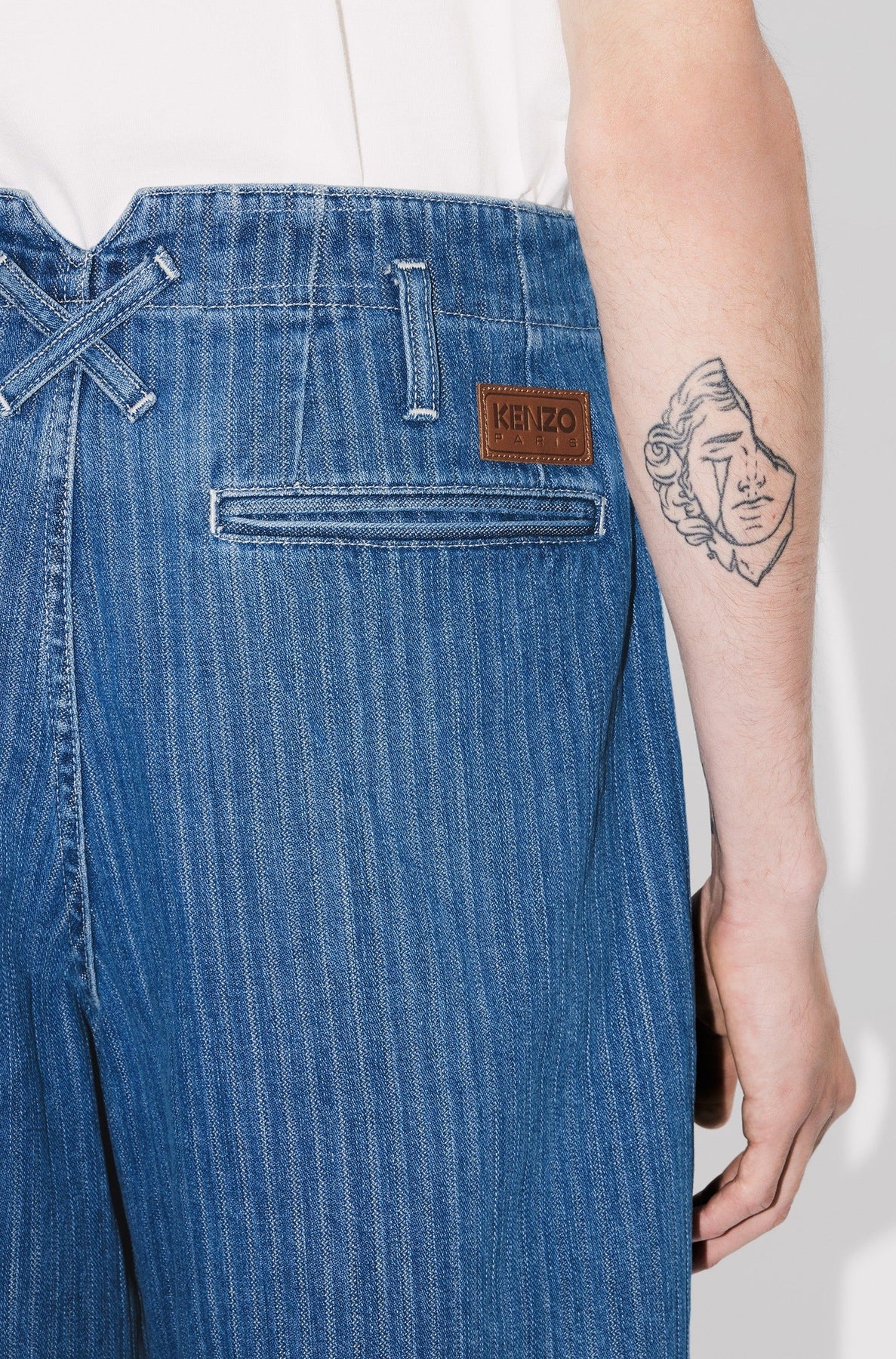 School boy shorts - Stone Bleached Blue Denim