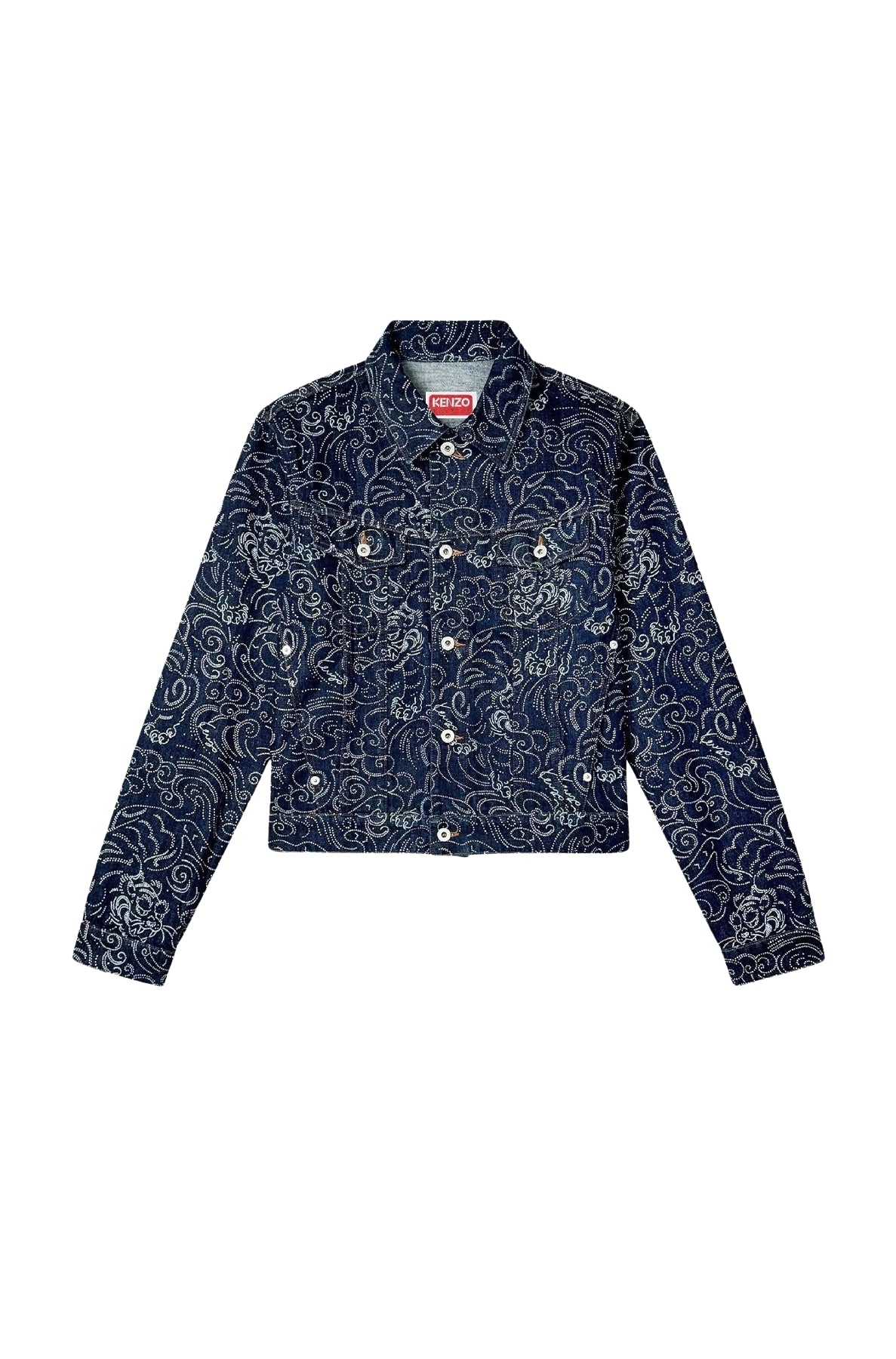 Kenzo Star Tiger Trucker Jacket - Rinse Blue Denim