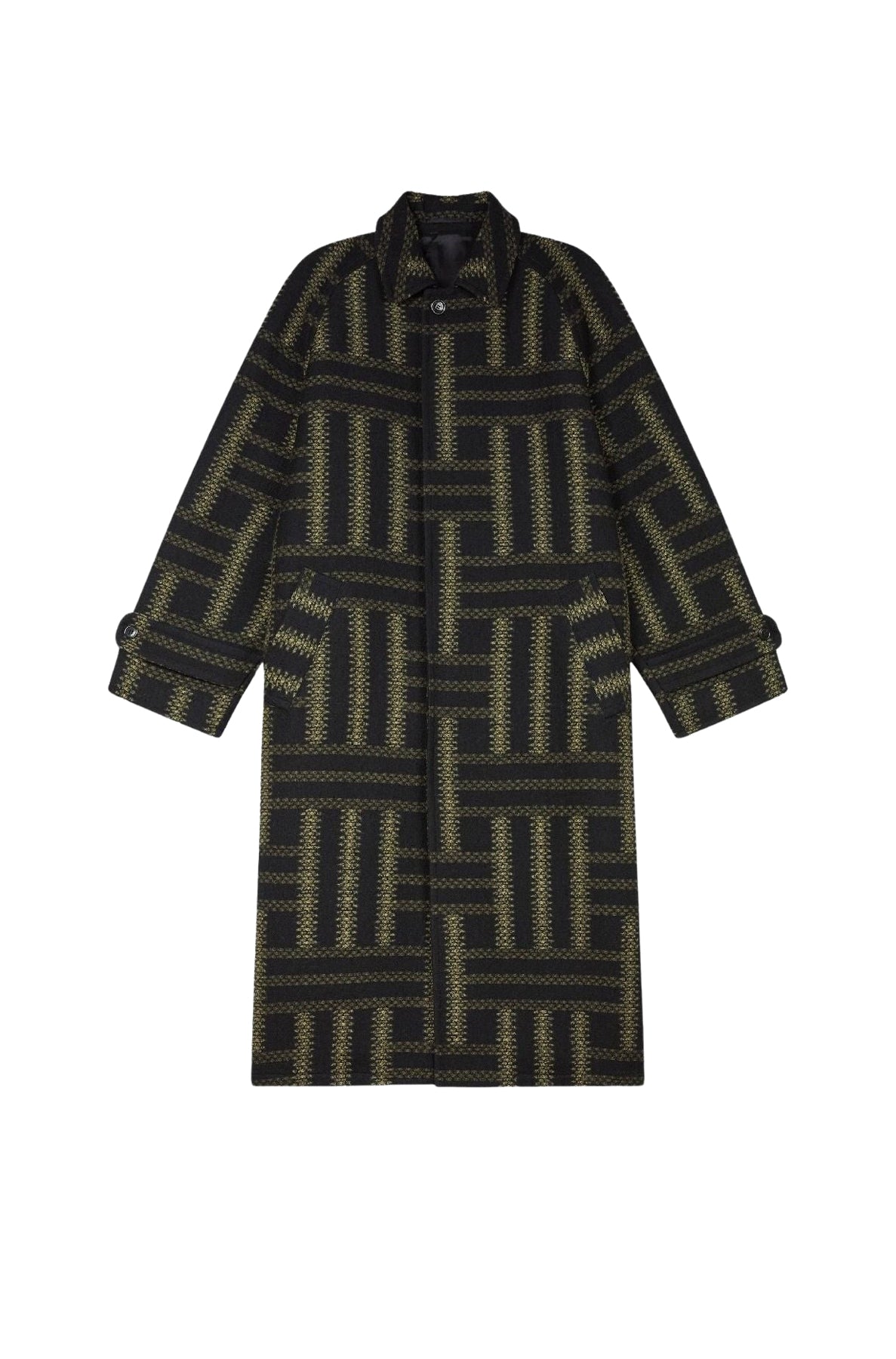 Manteau Kenzo Weave en laine - Black