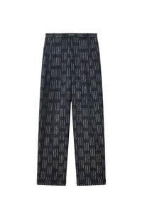 Kenzo Weave Pleated Straight-leg Wool Tailored Pants - Black