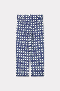 Kenzo Weave Pleated Straight Fit Trousers - Midnight Blue