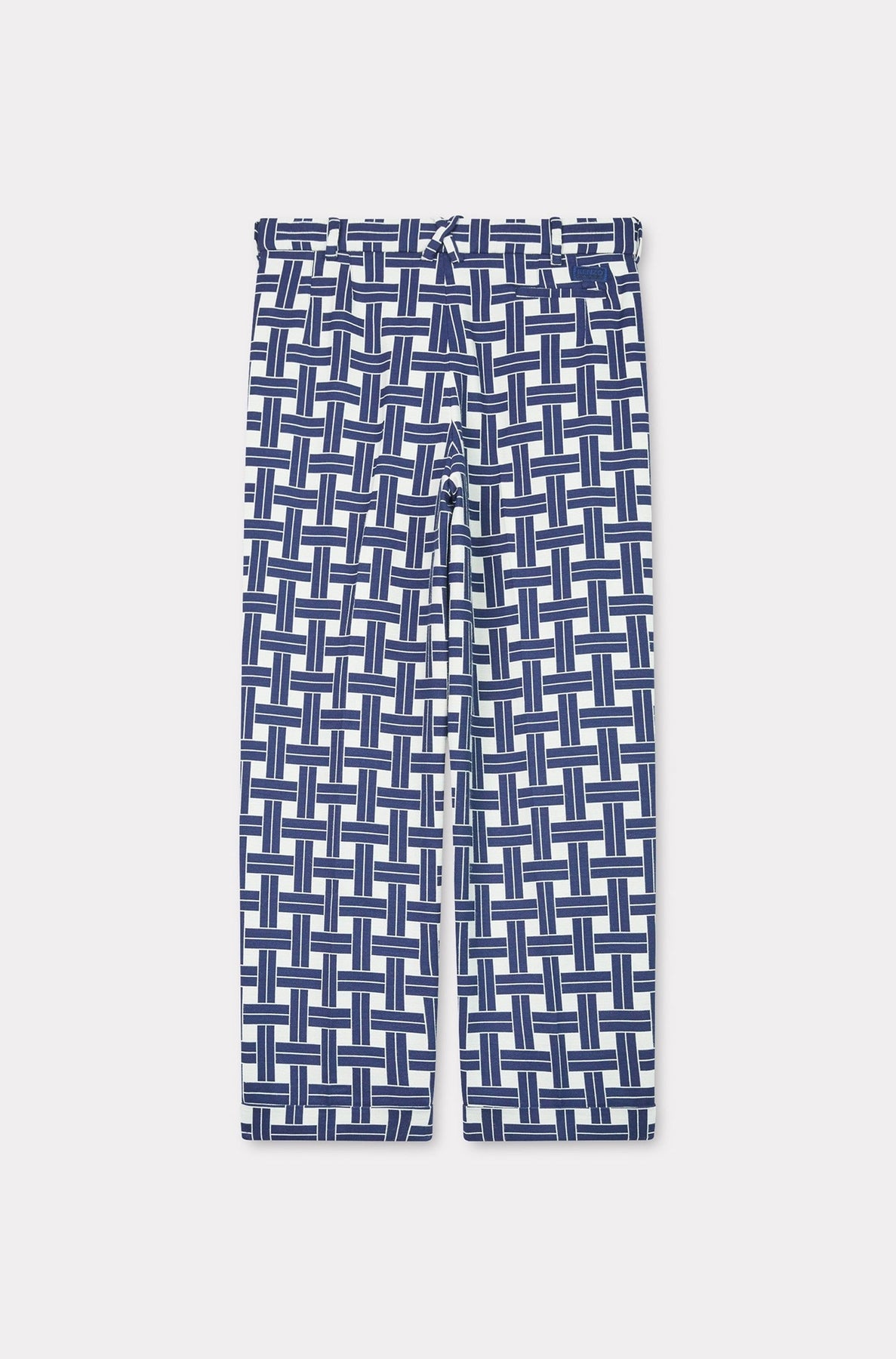 Kenzo Weave Pleated Straight Fit Trousers - Midnight Blue