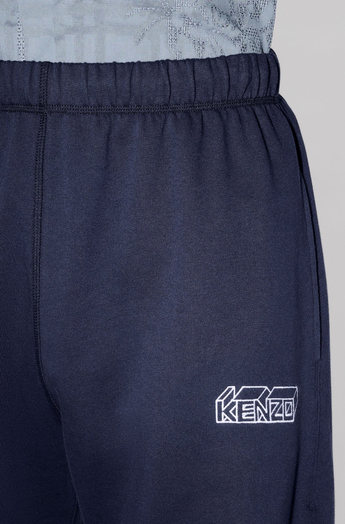 Kenzo Kube embroidered straight-leg sweatpants - Midnight Blue