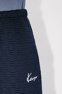 Kenzo Weave oversize embroidered shorts - Blue Black