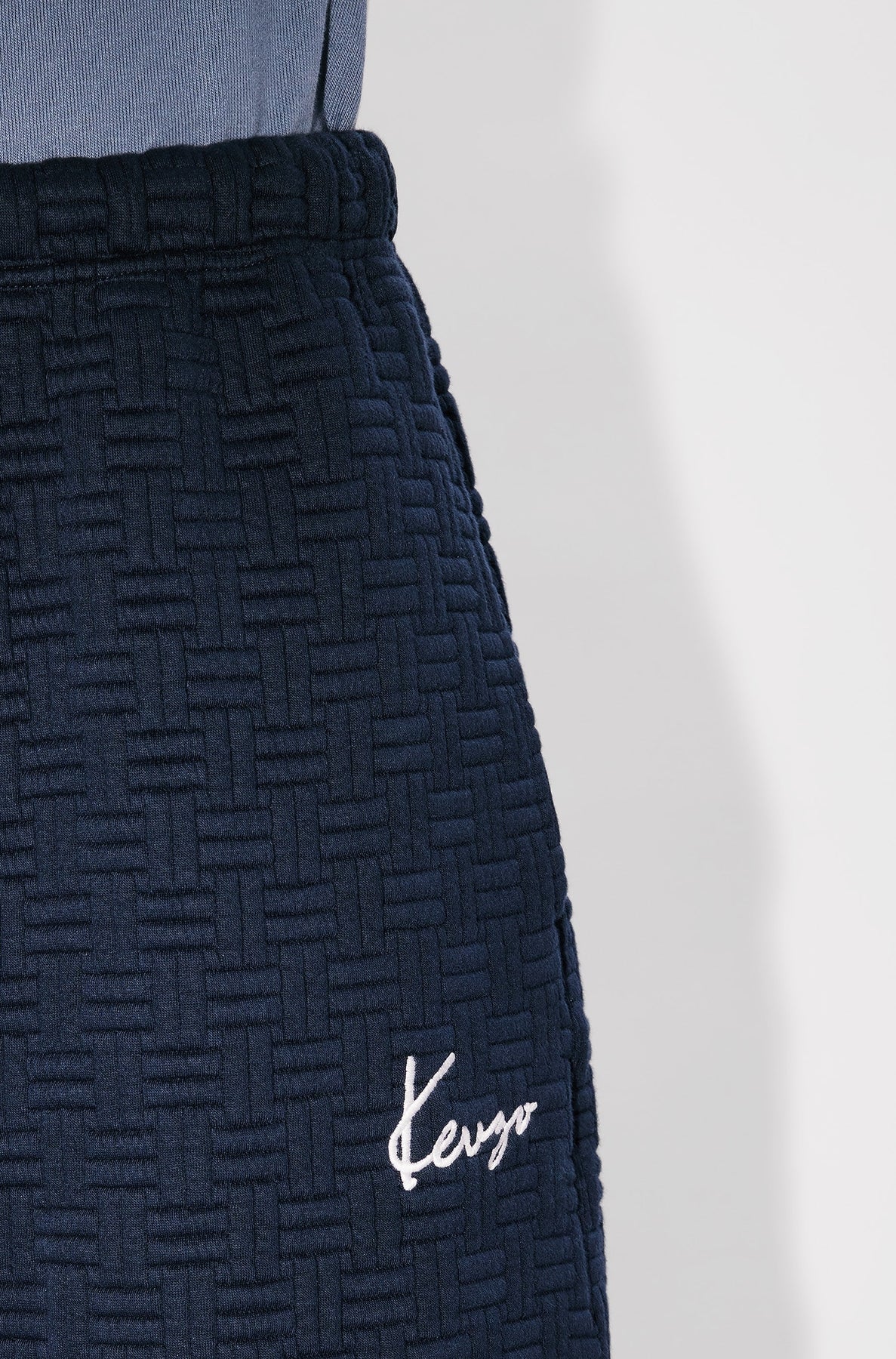 Kenzo Weave oversize embroidered shorts - Blue Black