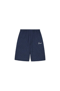 Kenzo Weave oversize embroidered shorts - Blue Black