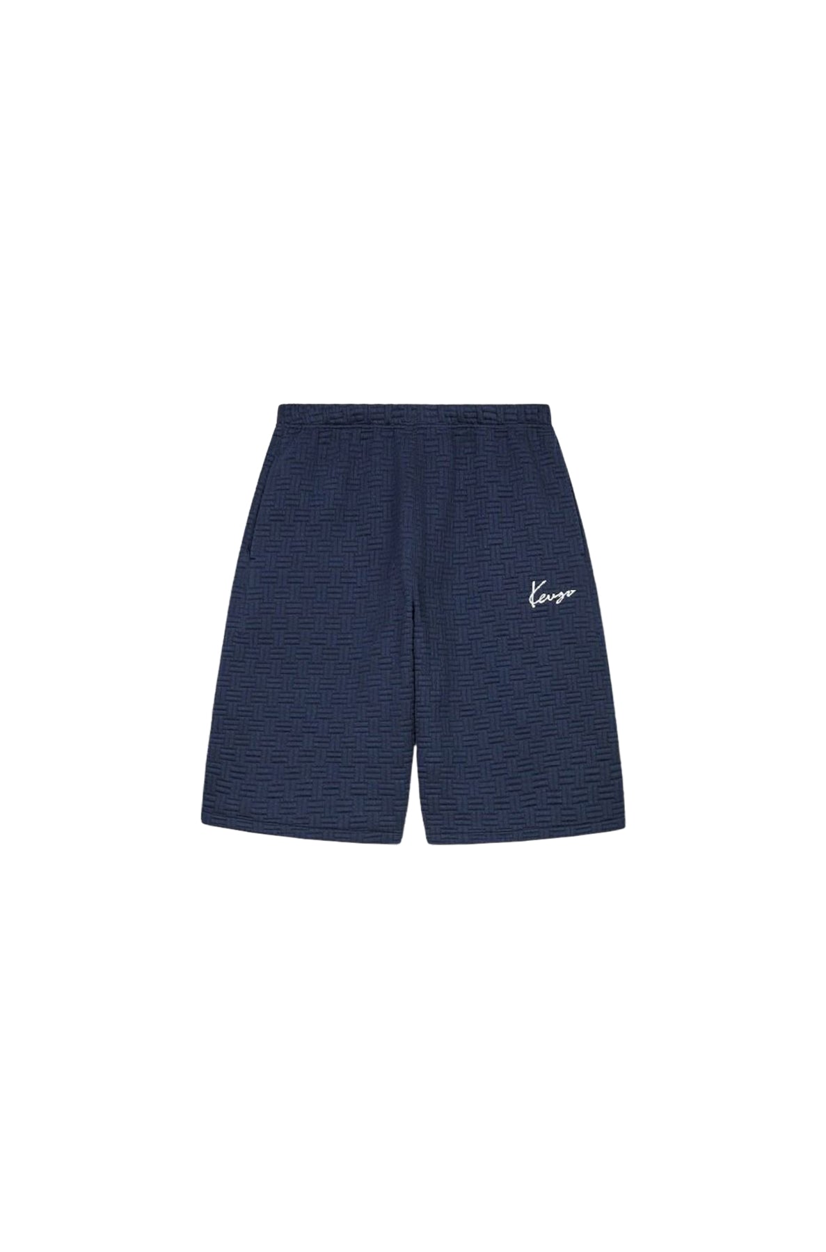 Kenzo Weave oversize embroidered shorts - Blue Black