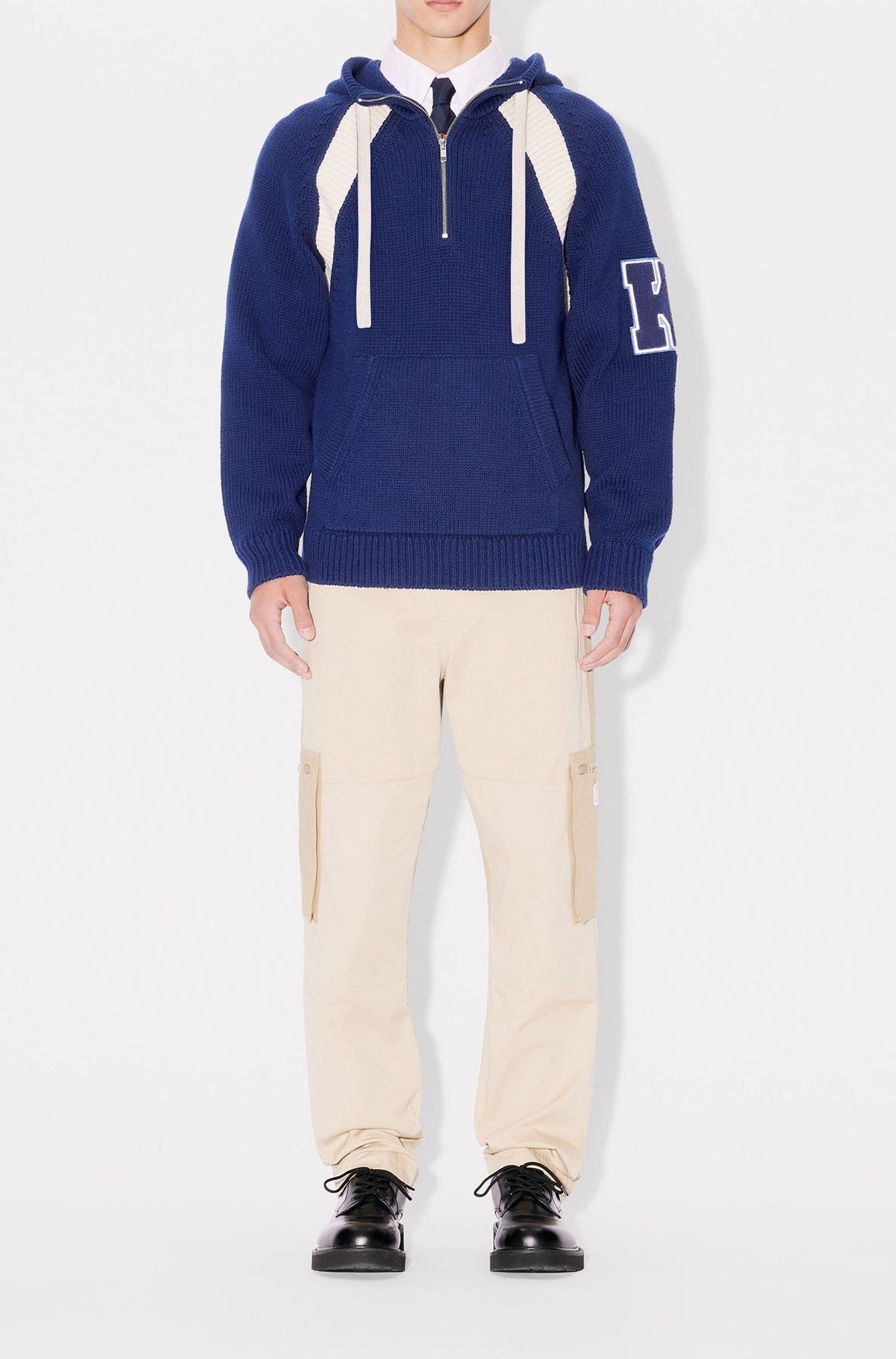 Pull à capuche Kenzo Paris Varsity en laine - Midnight Blue