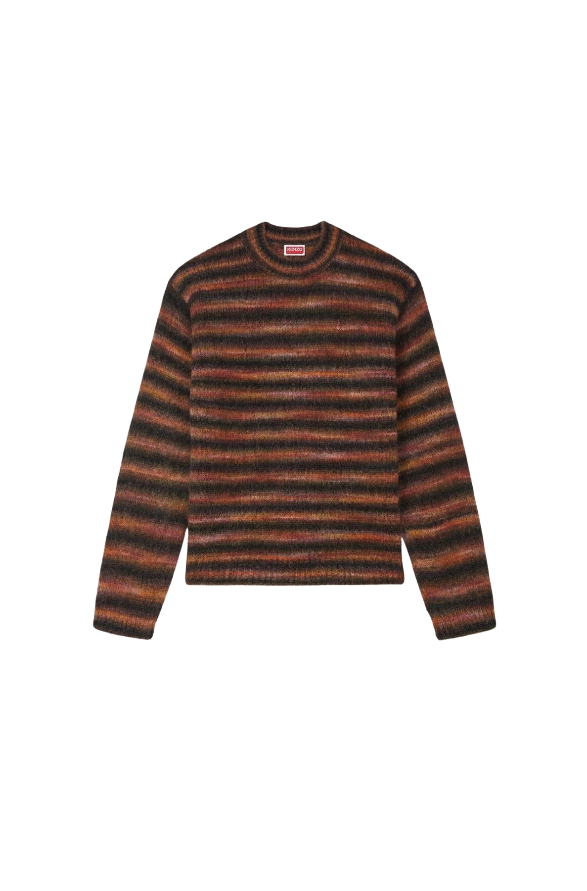 Pull brodé à rayures en laine - Black