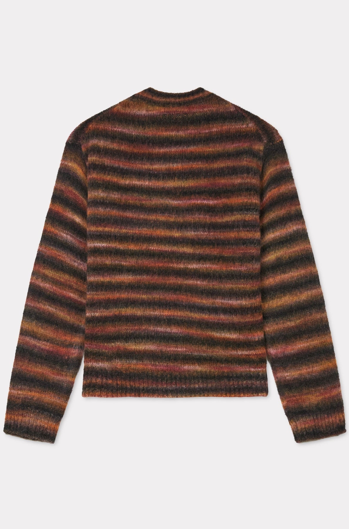 Pull brodé à rayures en laine - Black