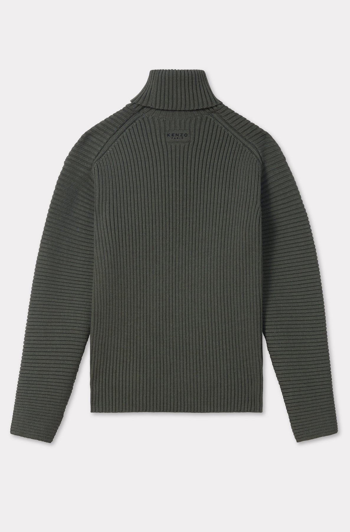 Pull brodé à col roulé en laine - Dark Khaki