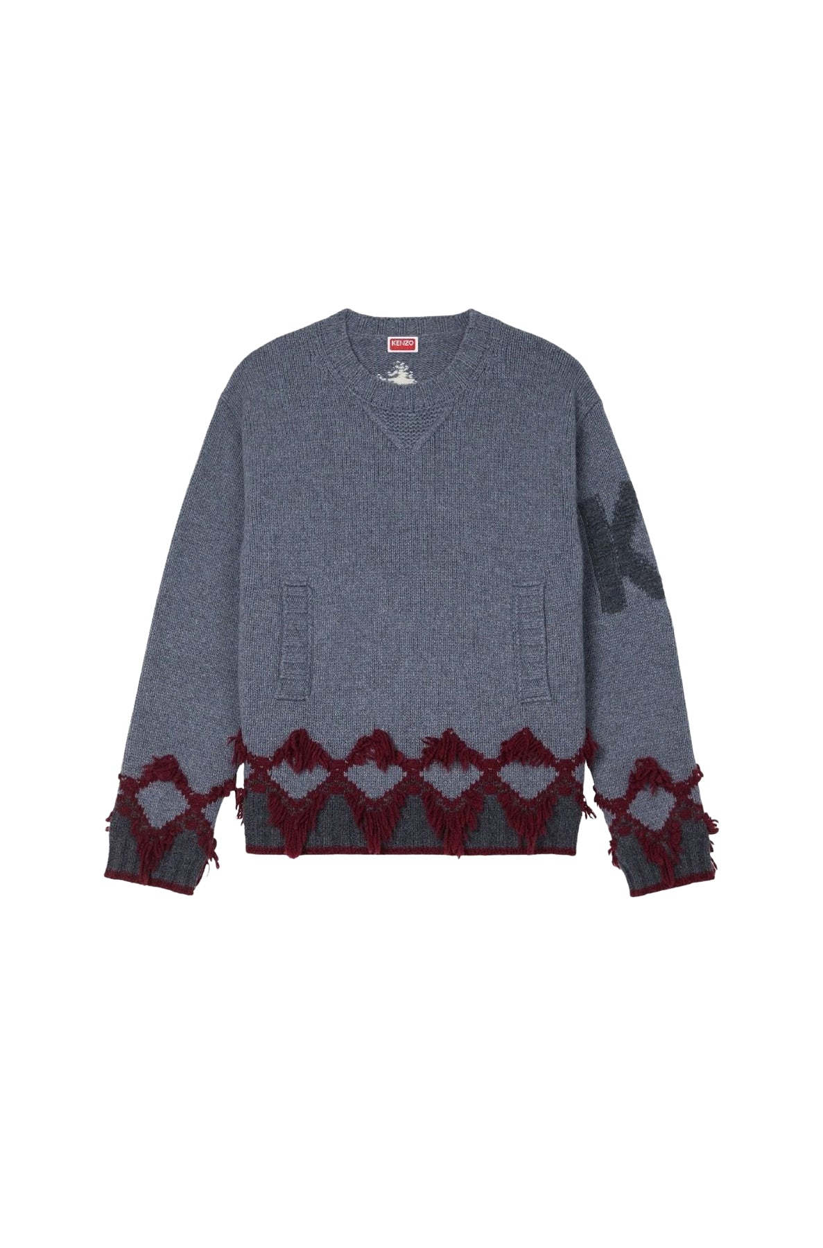 Pull tricotée Kenzo Constellation en laine - Middle Grey