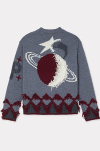Pull tricotée Kenzo Constellation en laine - Middle Grey