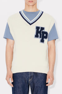 Pull sans manche Kenzo Paris Varsity en laine - Off White