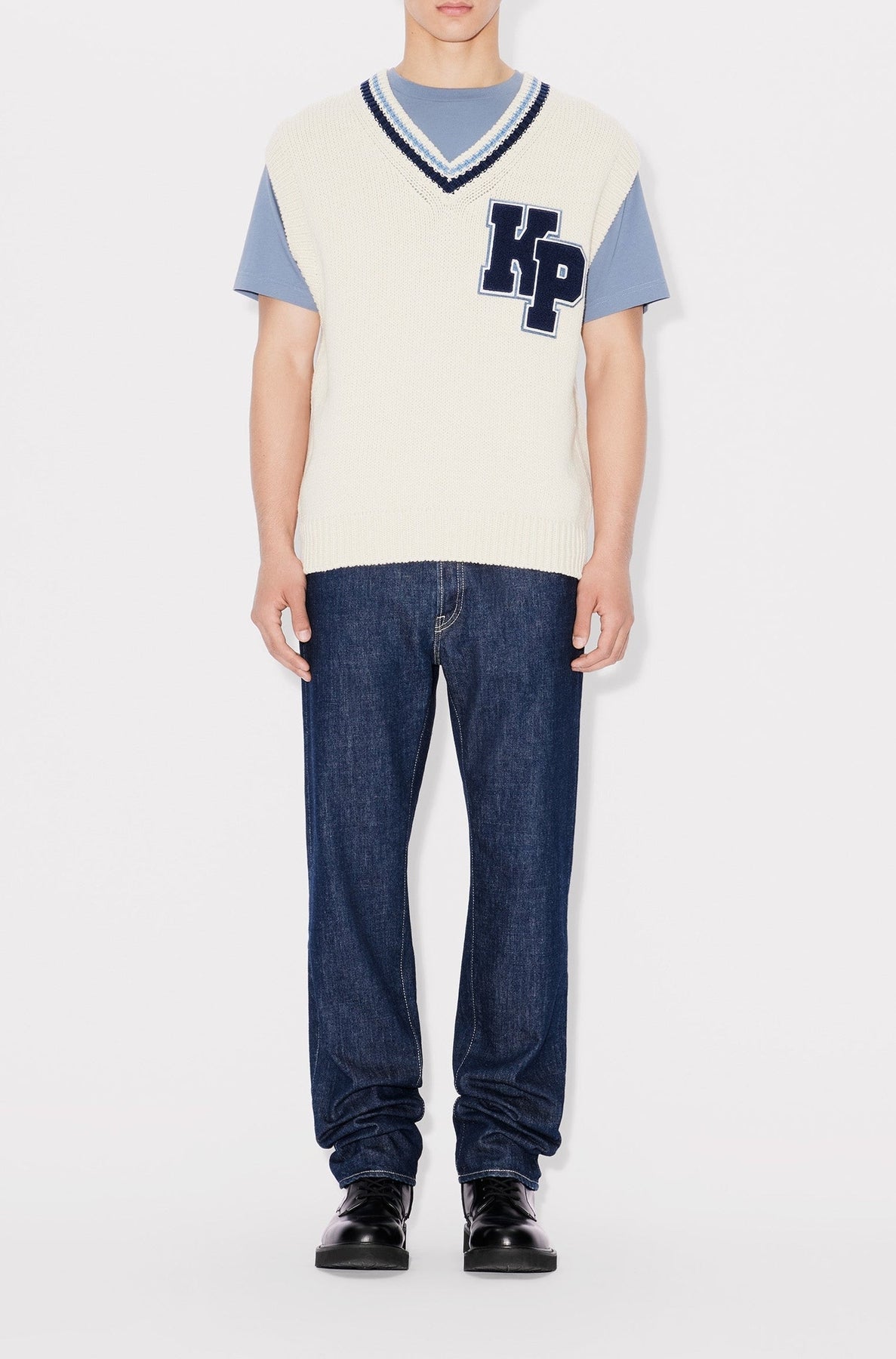 Pull sans manche Kenzo Paris Varsity en laine - Off White