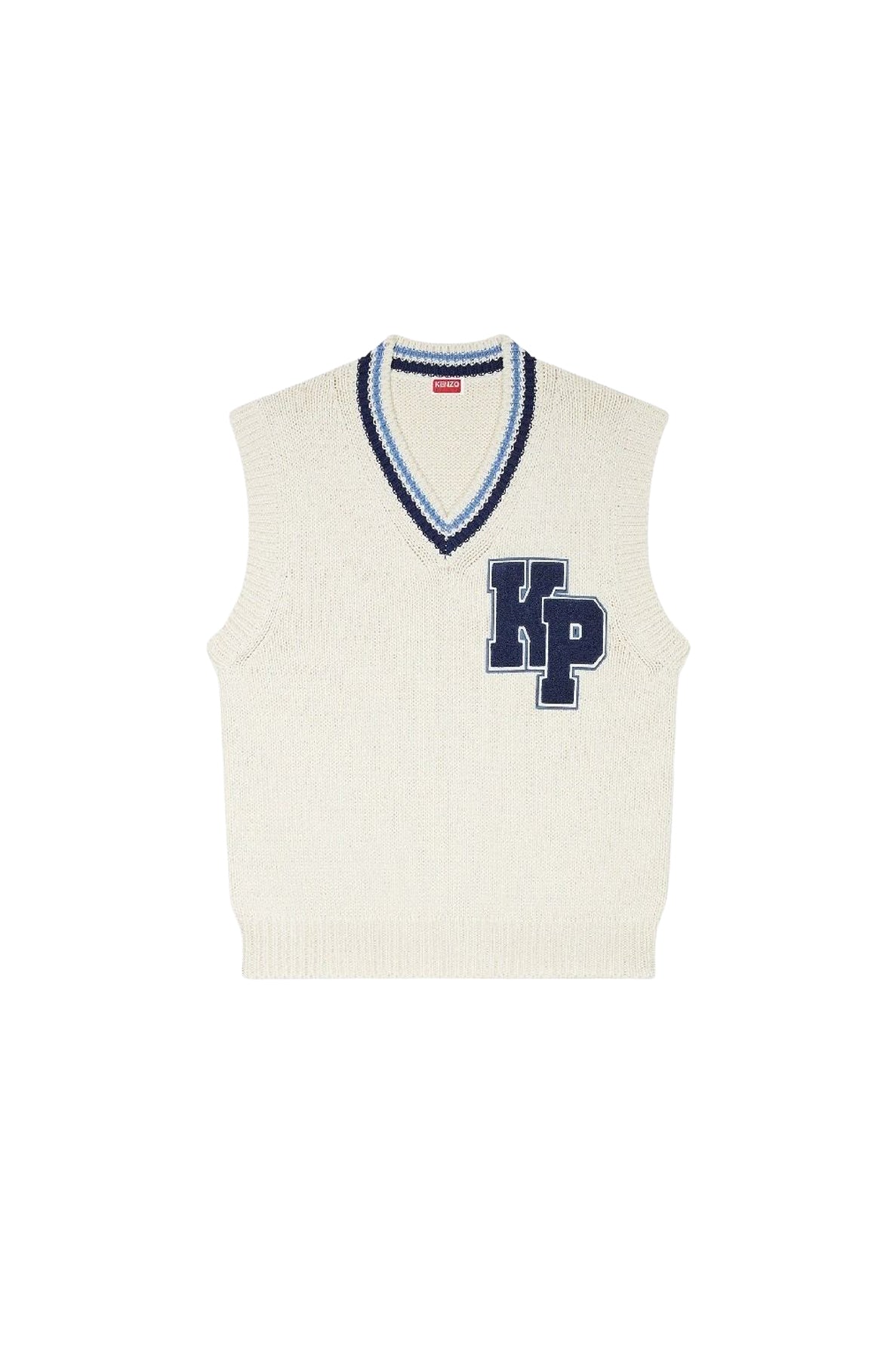 Pull sans manche Kenzo Paris Varsity en laine - Off White