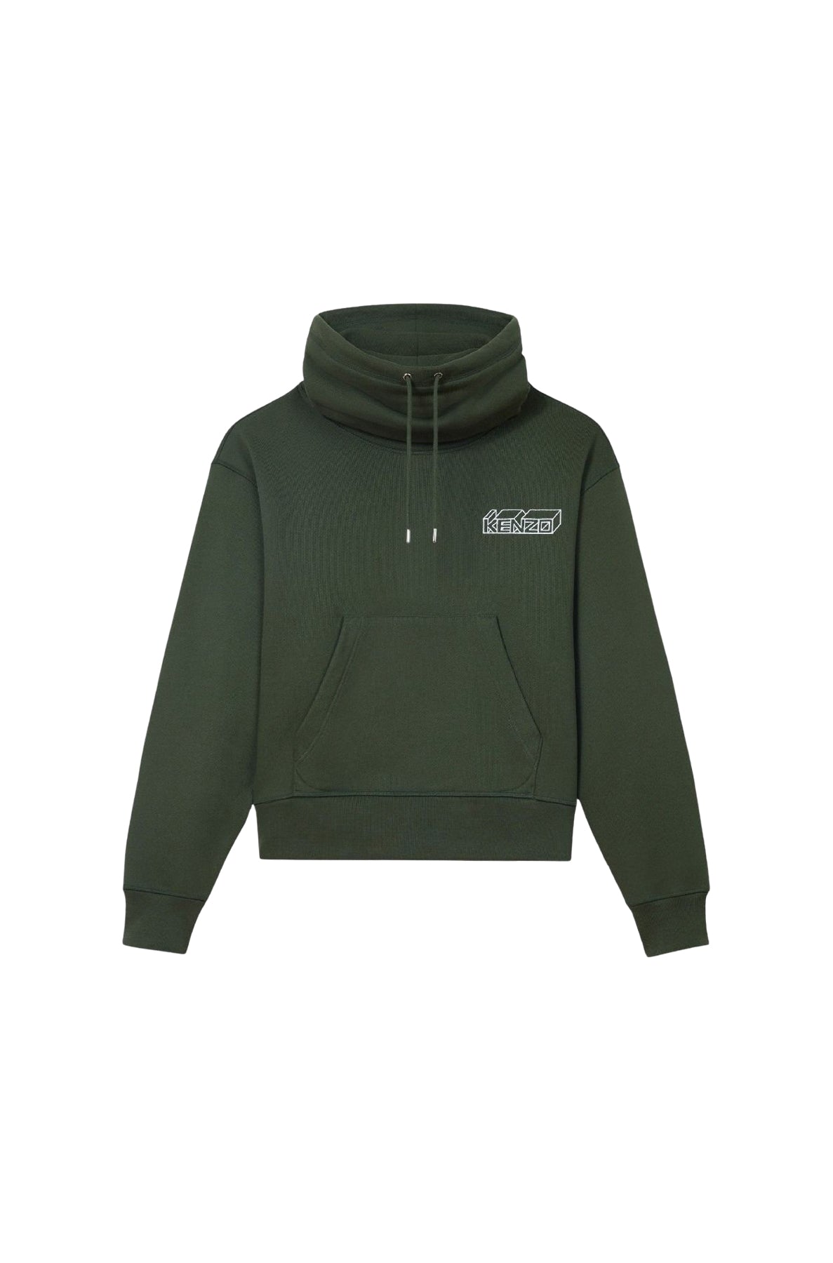 Sweatshirt à col tube brodé Kenzo Kube - Dark Khaki