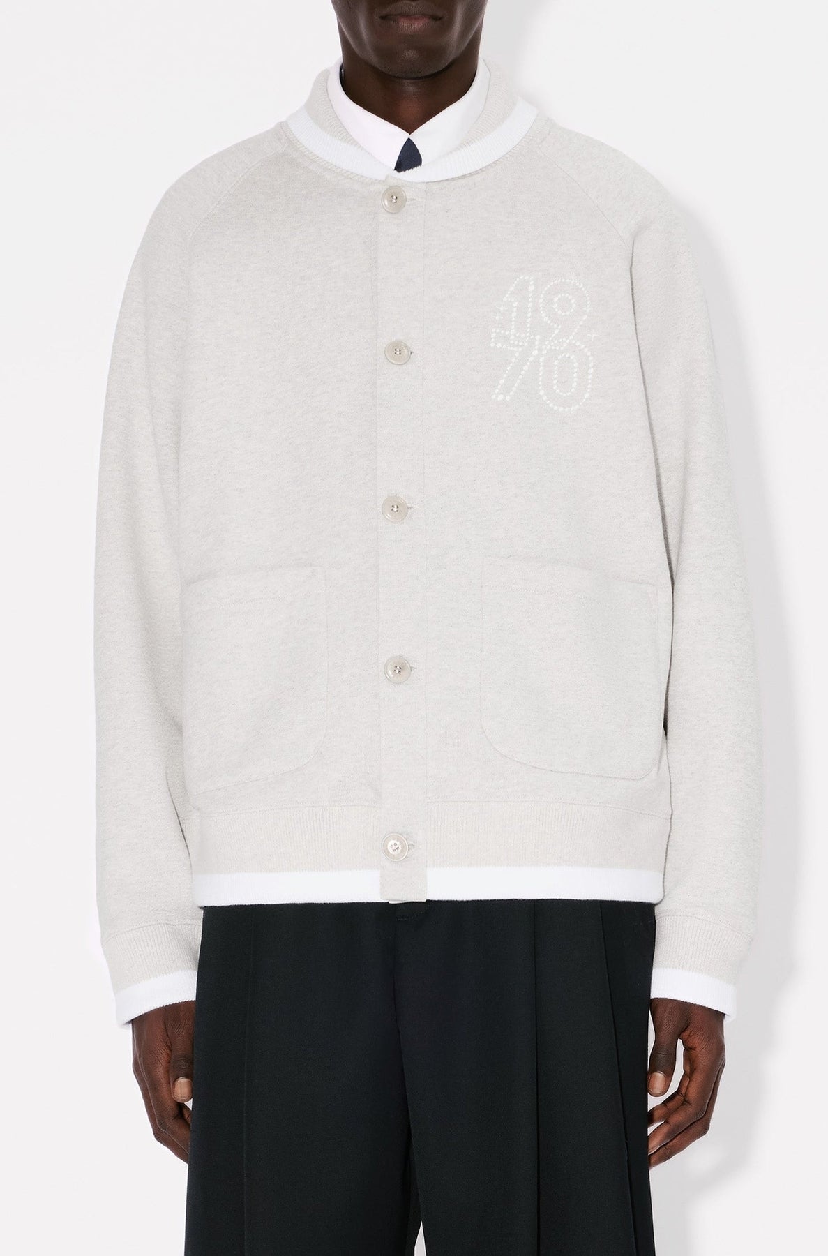 Cardigan brodé Kenzo Constellation - Pale Grey