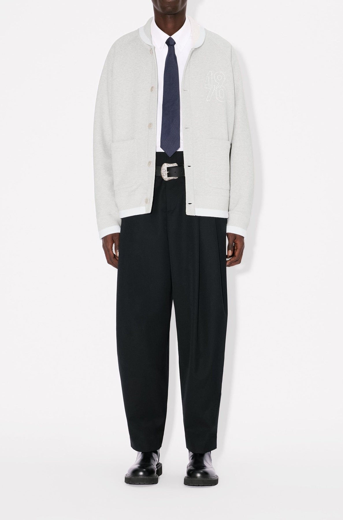 Cardigan brodé Kenzo Constellation - Pale Grey