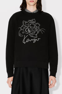 Sweatshirt brodé Kenzo Star Tiger - Black