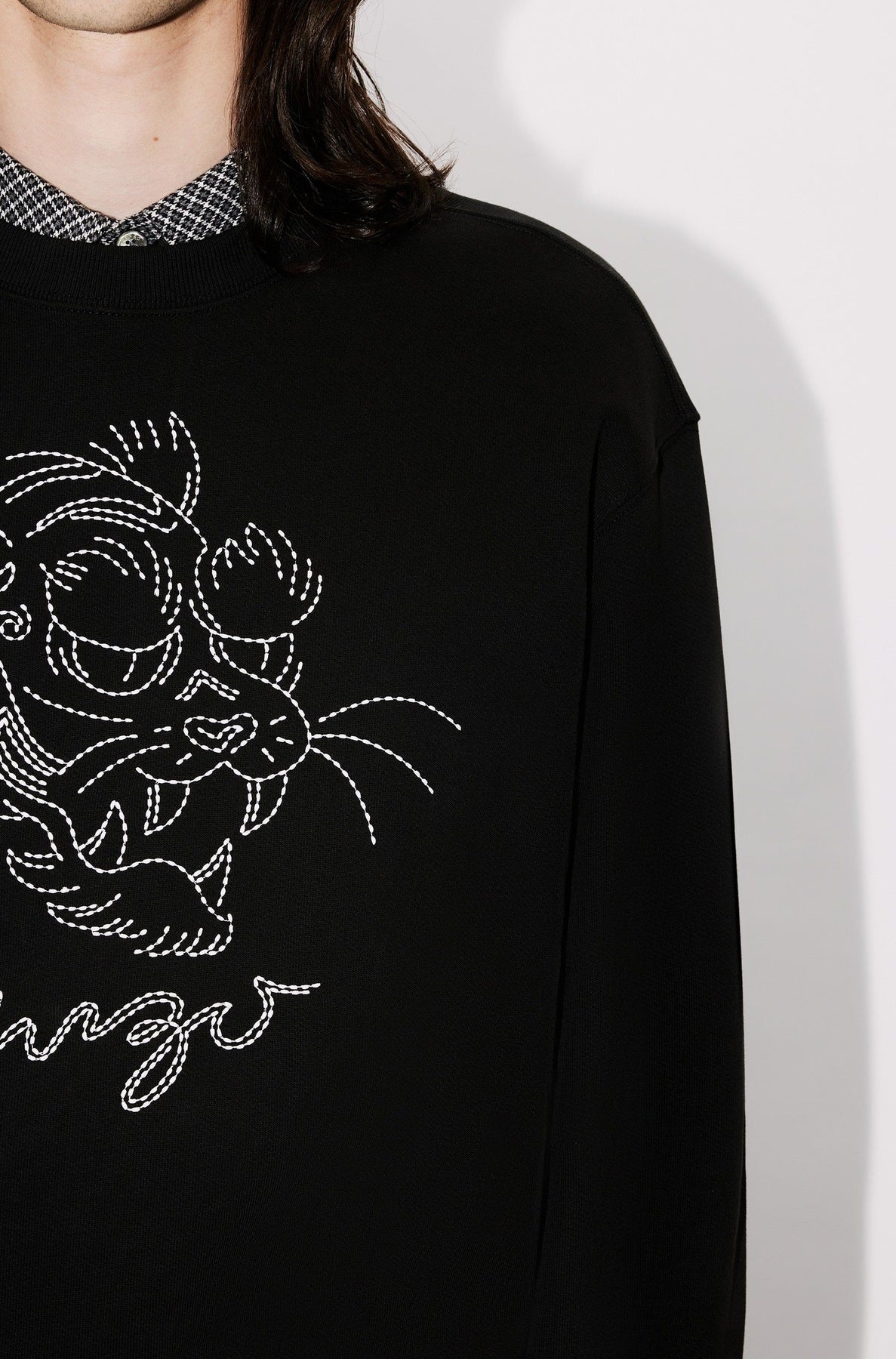 Sweatshirt brodé Kenzo Star Tiger - Black