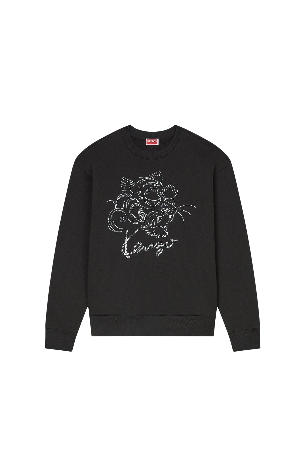 Sweatshirt brodé Kenzo Star Tiger - Black