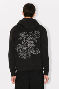 Sweatshirt à capuche brodé Kenzo Star Tiger - Black